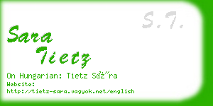 sara tietz business card